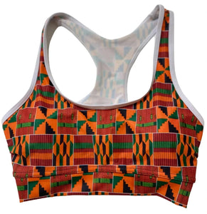 Ensemble sport motif africain, taille S, spandex/nylon stretch, anti transpiration