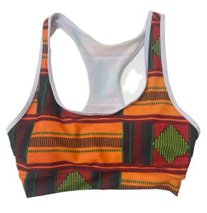 Ensemble sport motif africain, taille M, spandex/nylon stretch, anti transpiration