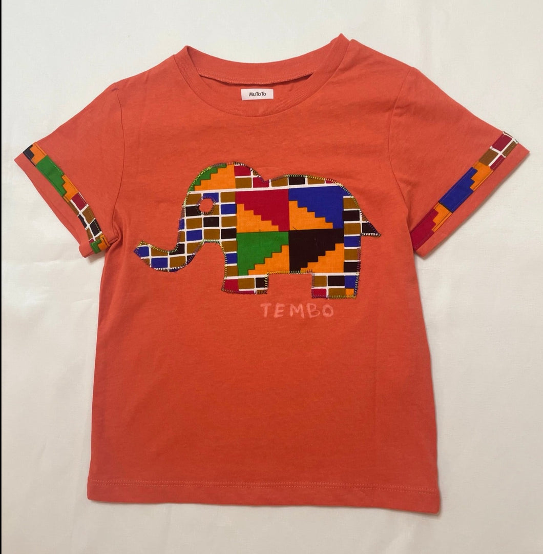 T-shirt 3 - 4 ans patchwork wax coton bio