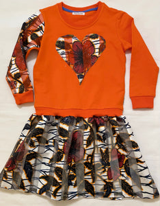 Création artisanale : robe pull organza 4 - 6 ans